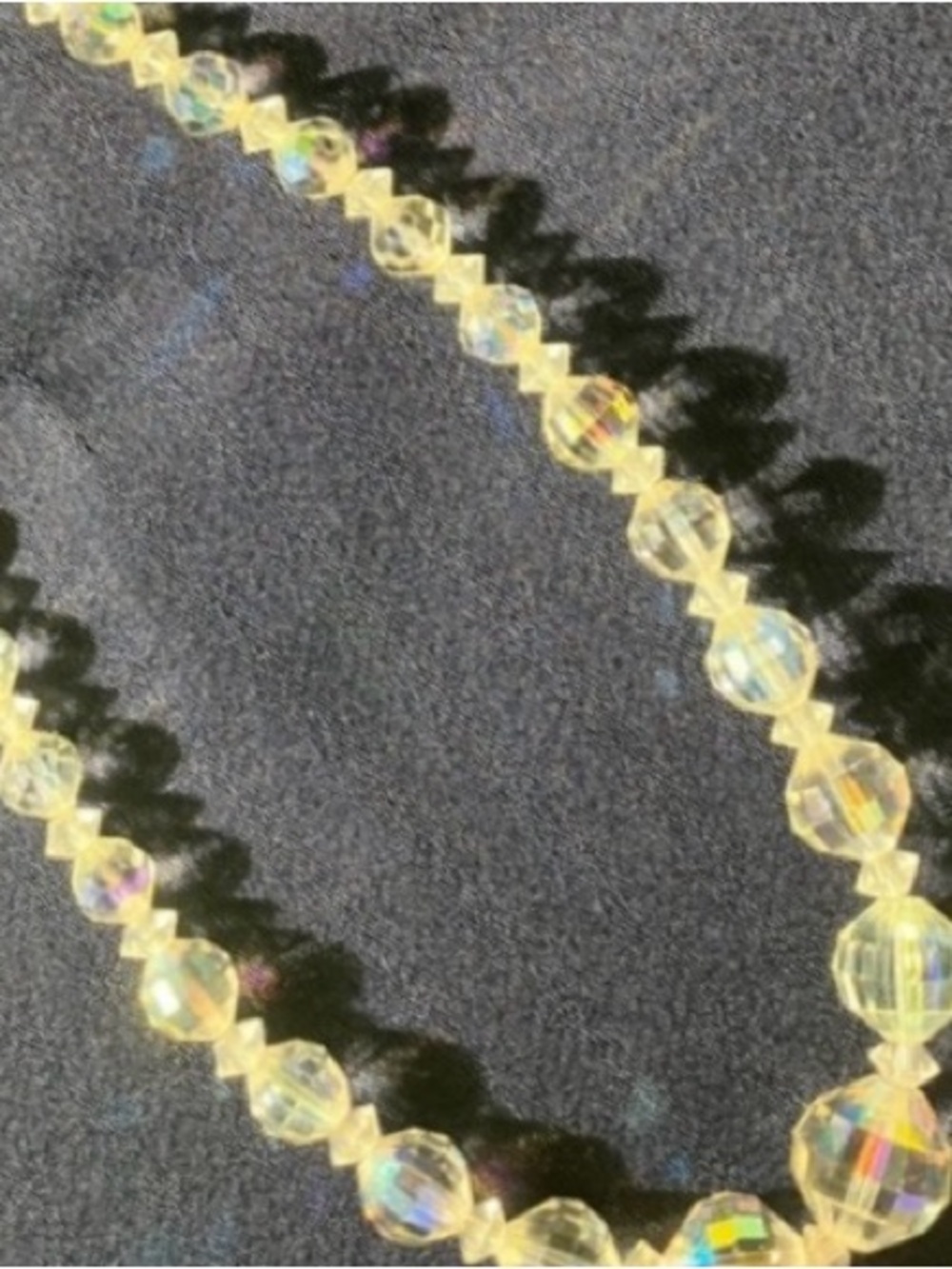Retro Aurora Borealis crystal bead necklace